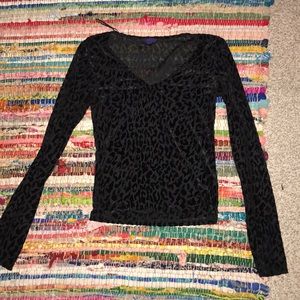 Mesh long sleeve blouse